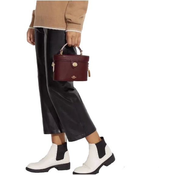 SOLD!! COACH Kay Crossbody With Glitter In Black Cherry Leather - Picture 7 of 14